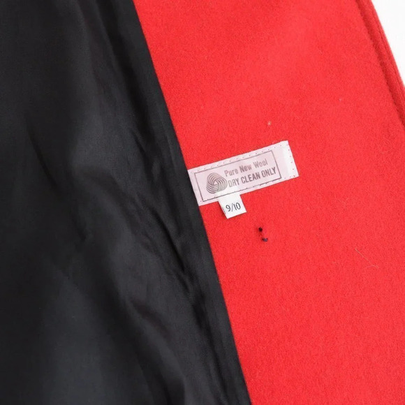 Vintage International Scene Red 100% Wool Maxi Double  Breasted Winter Coat 9/10 - Picture 16 of 16